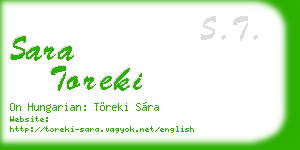 sara toreki business card
